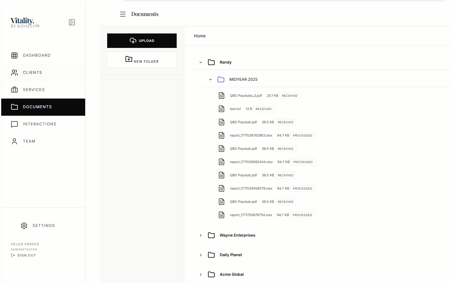Stores the folder automatically